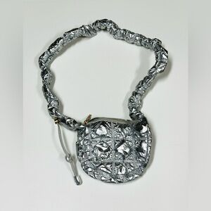 Carlyn Cozy Metallic Silver Purse Crossbody Bag